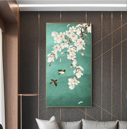 Abstract Chinese Flower Wall Art