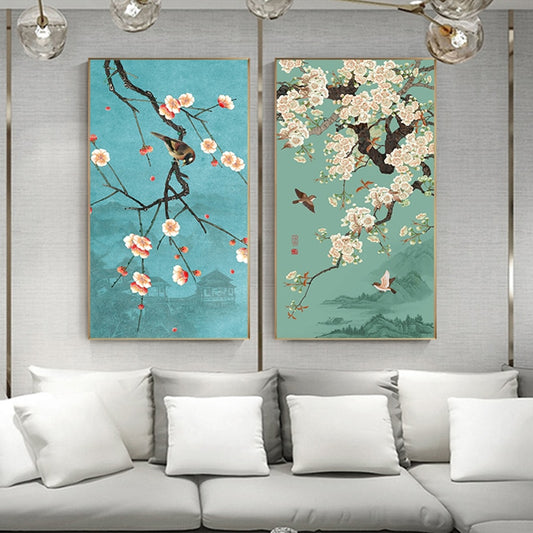 Abstract Chinese Flower Wall Art