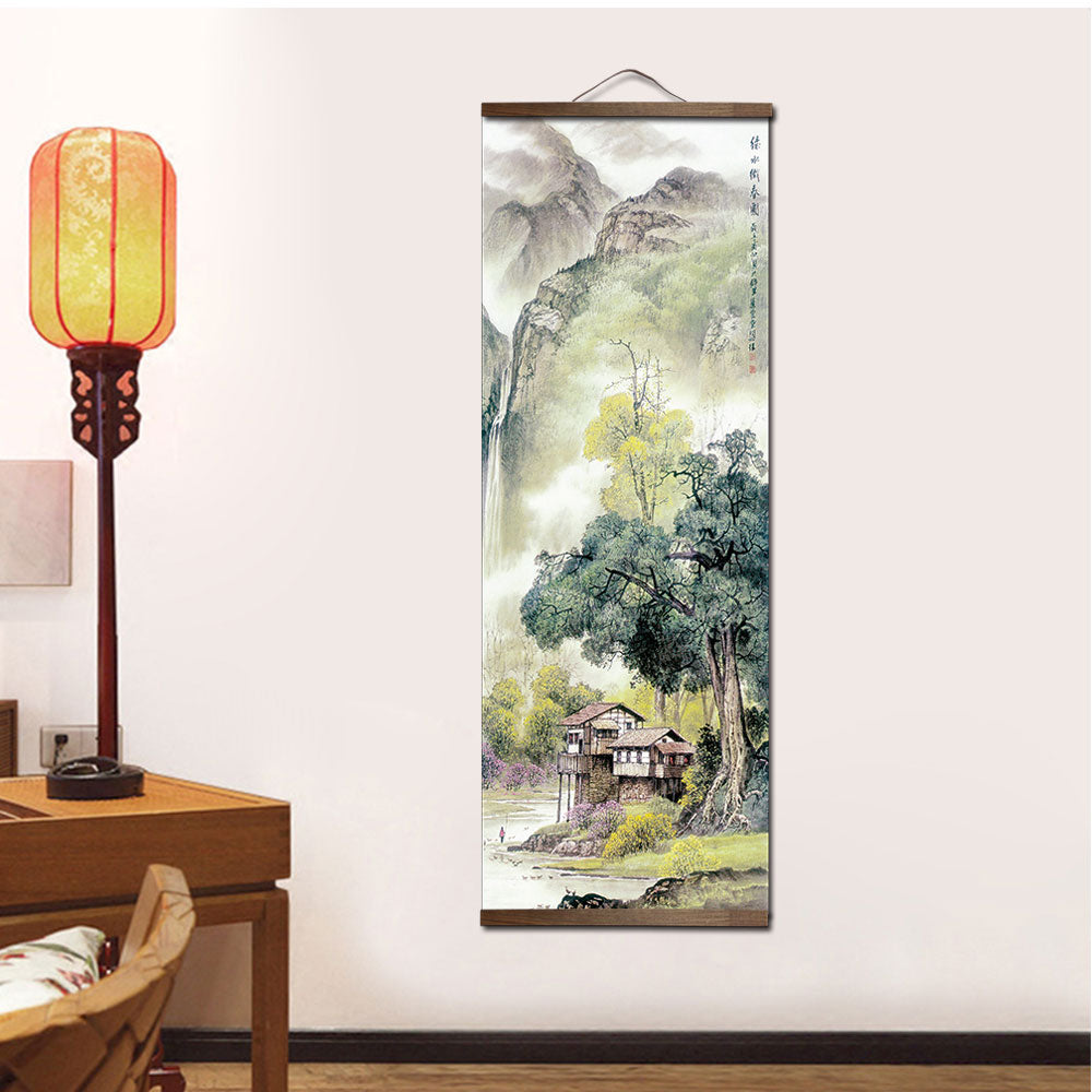 Chinese Four Seasons Landscape Scroll Canvas