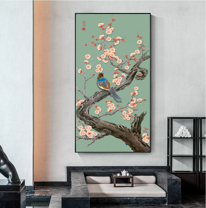 Abstract Chinese Flower Wall Art
