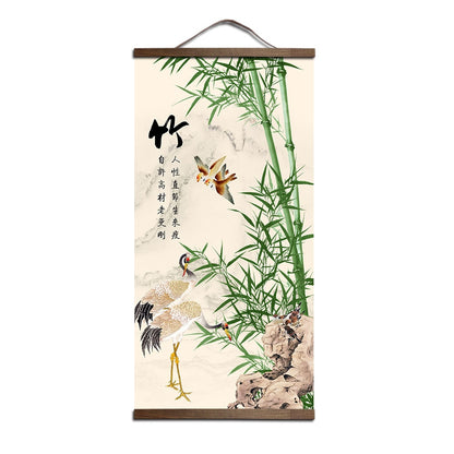 Chinese Flower Scroll Wall Art