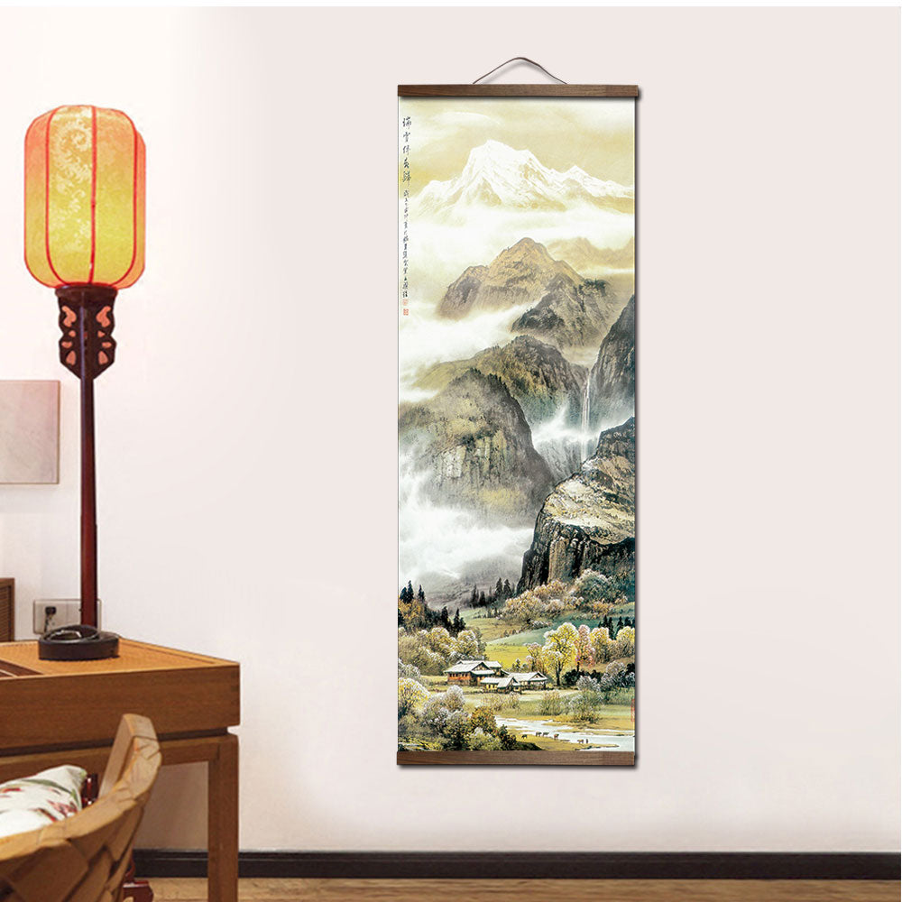 Chinese Four Seasons Landscape Scroll Canvas