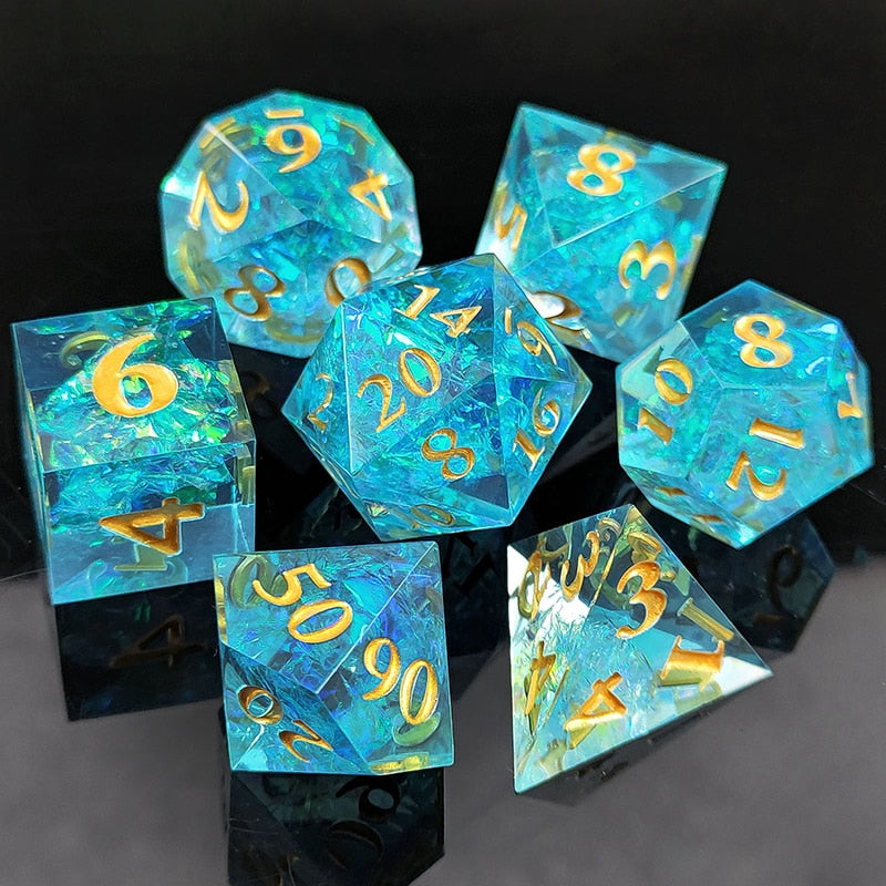 Ice Crystal Resin DnD Dice Set