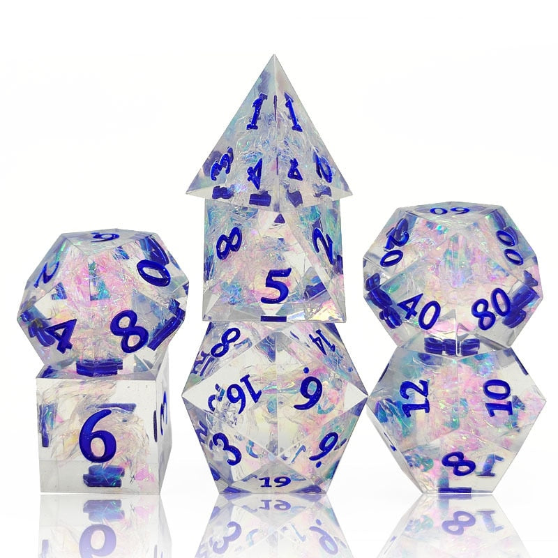 Ice Crystal Resin DnD Dice Set