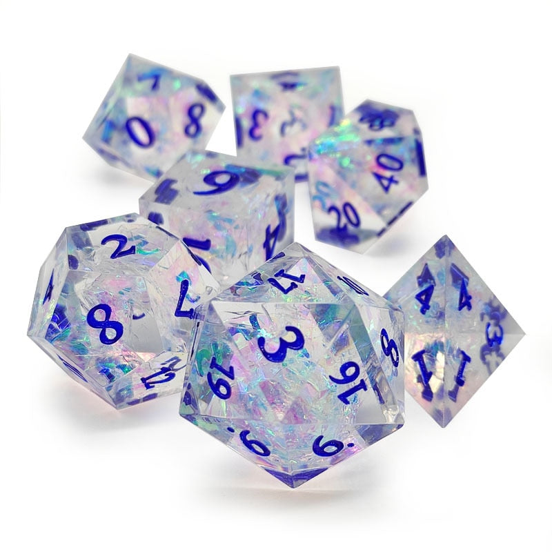 Ice Crystal Resin DnD Dice Set