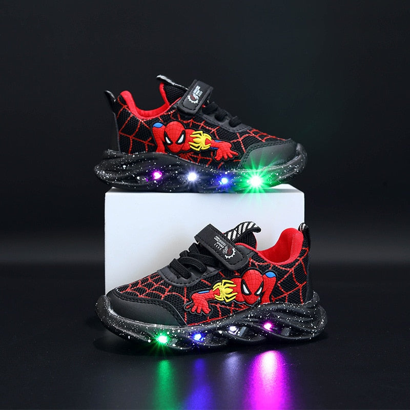 Spiderman shoes with store lights