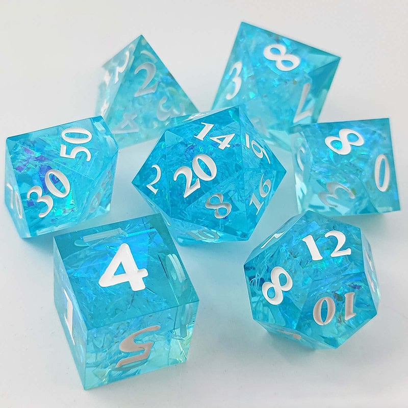 Ice Crystal Resin DnD Dice Set