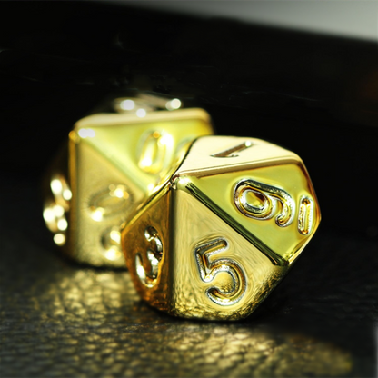 Shiny Gold DnD Dice Set