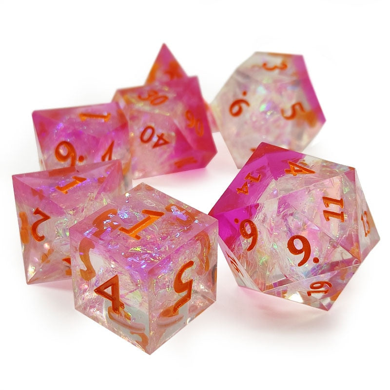 Ice Crystal Resin DnD Dice Set