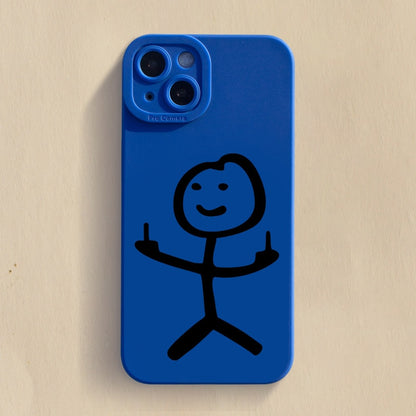 Cartoon Stick Man iPhone Case | Double Bird