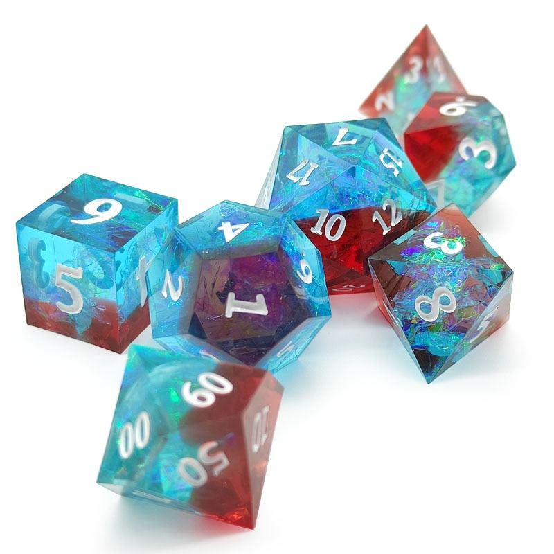 Ice Crystal Resin DnD Dice Set