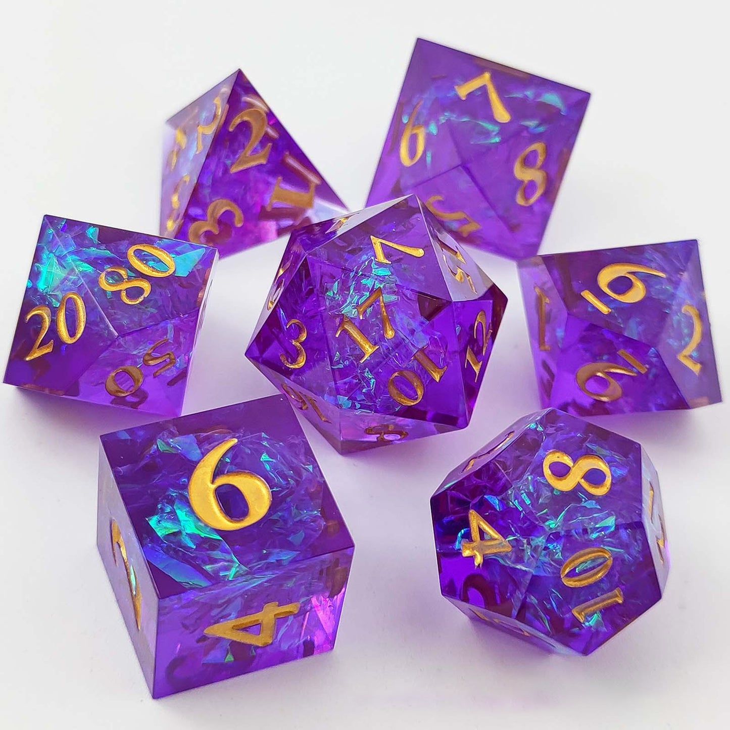 Ice Crystal Resin DnD Dice Set