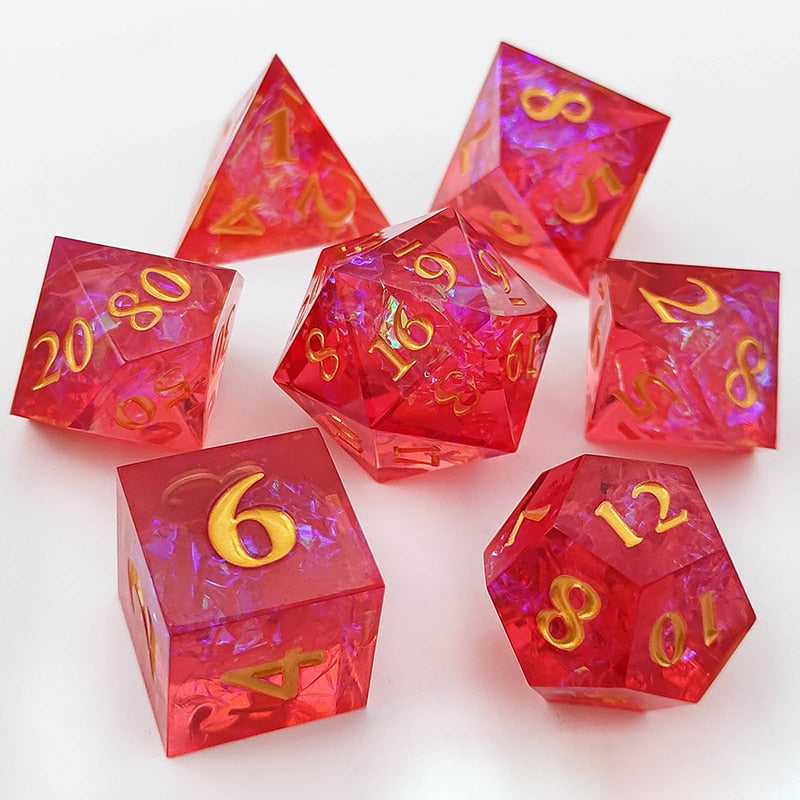 Ice Crystal Resin DnD Dice Set