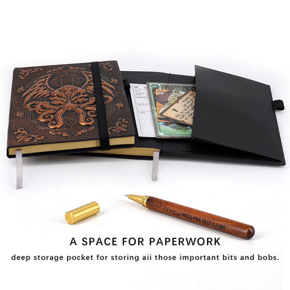 Embossed Cthulhu Leather Cover Notebook
