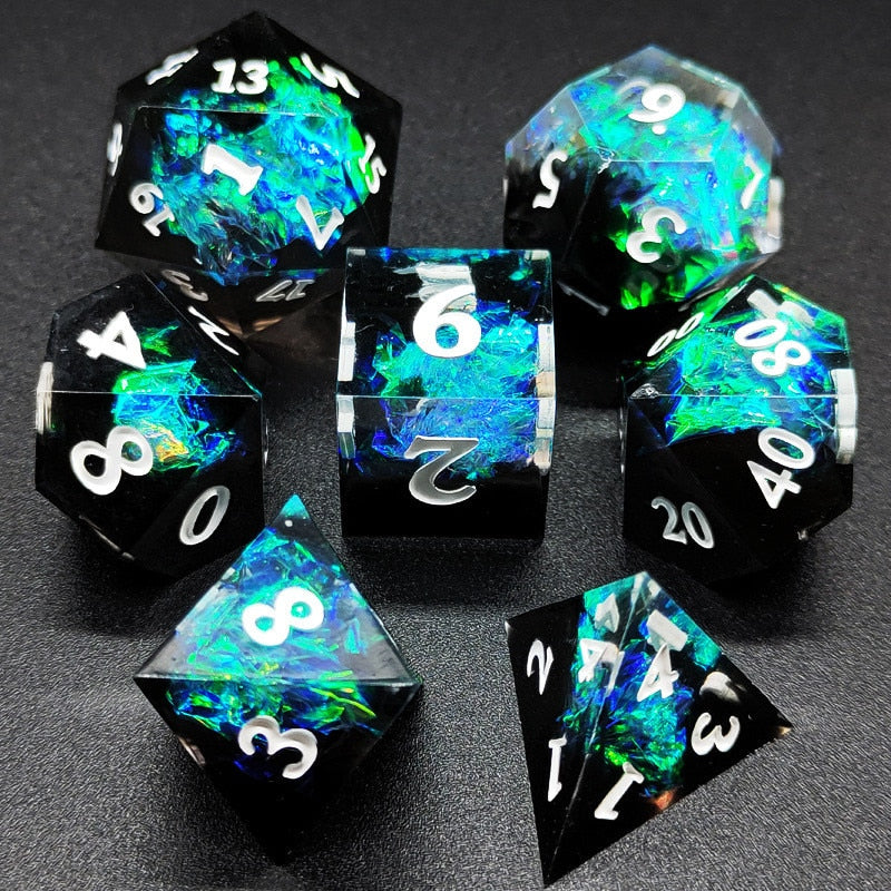 Ice Crystal Resin DnD Dice Set