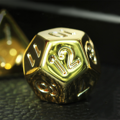 Shiny Gold DnD Dice Set