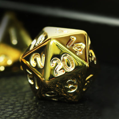 Shiny Gold DnD Dice Set