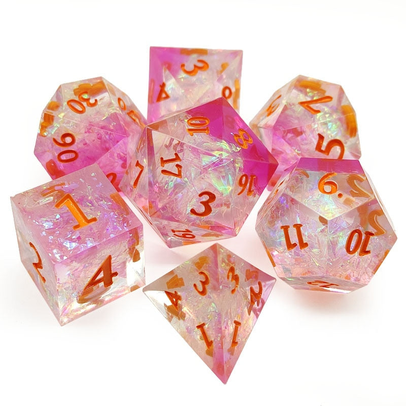 Ice Crystal Resin DnD Dice Set