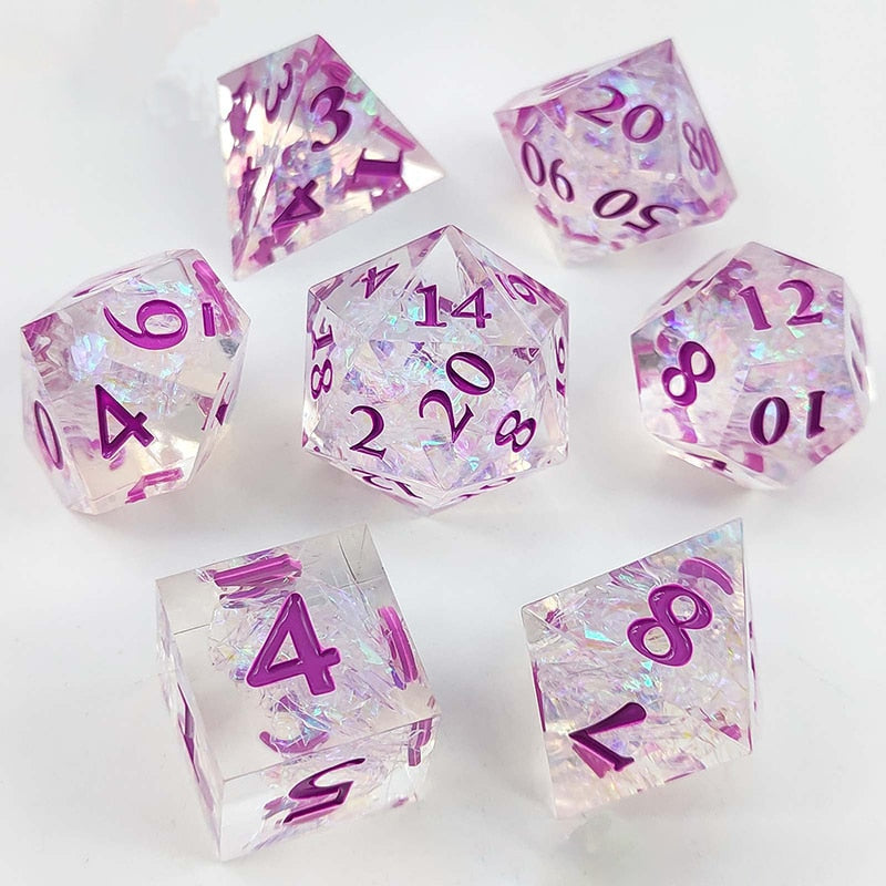 Ice Crystal Resin DnD Dice Set