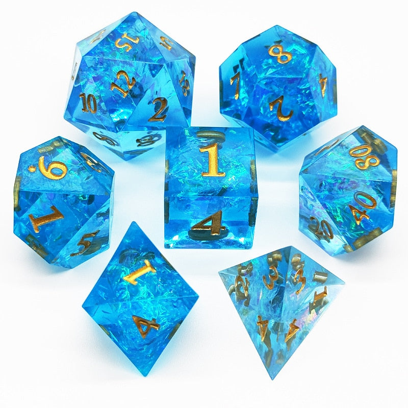 Ice Crystal Resin DnD Dice Set