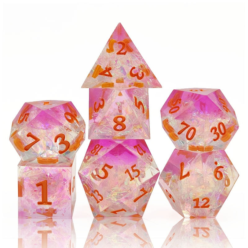 Ice Crystal Resin DnD Dice Set