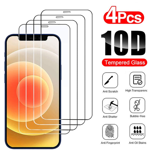 iPhone Tempered Glass Screen Protectors (4pcs)