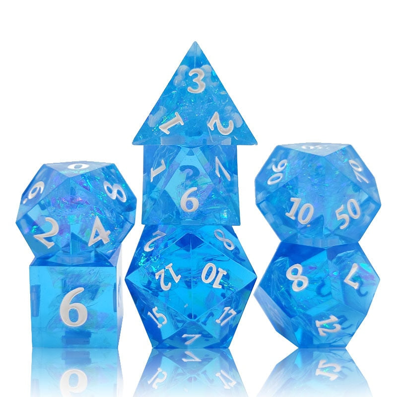 Ice Crystal Resin DnD Dice Set