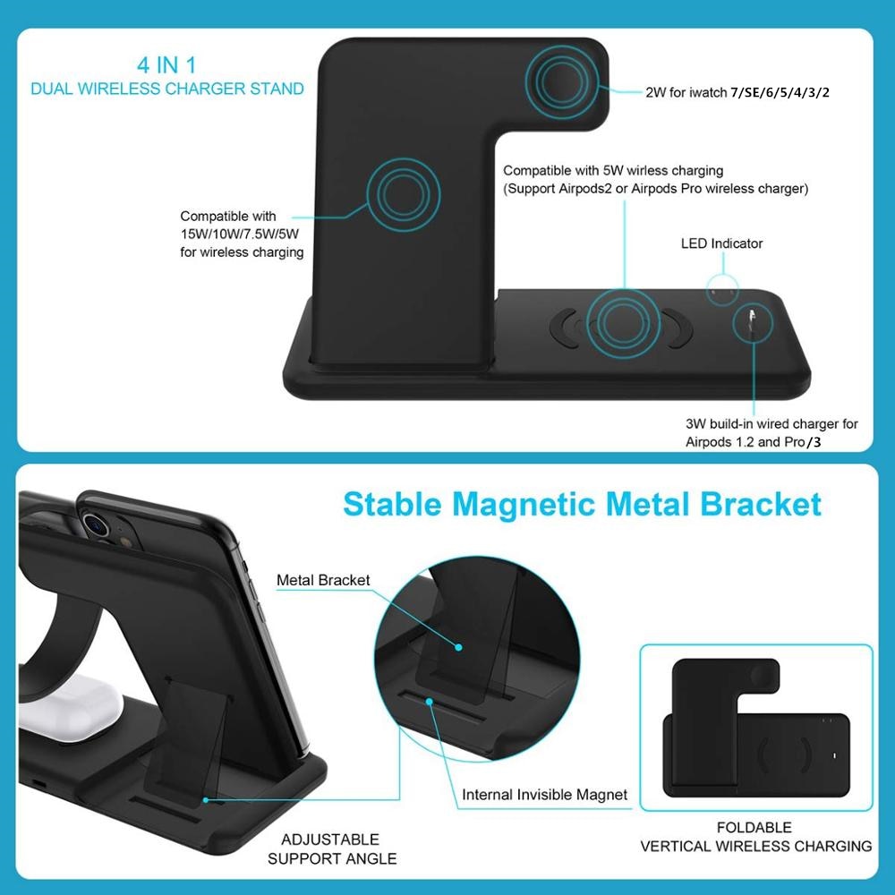 Qi 10W Wireless Charging Stand for Apple Products