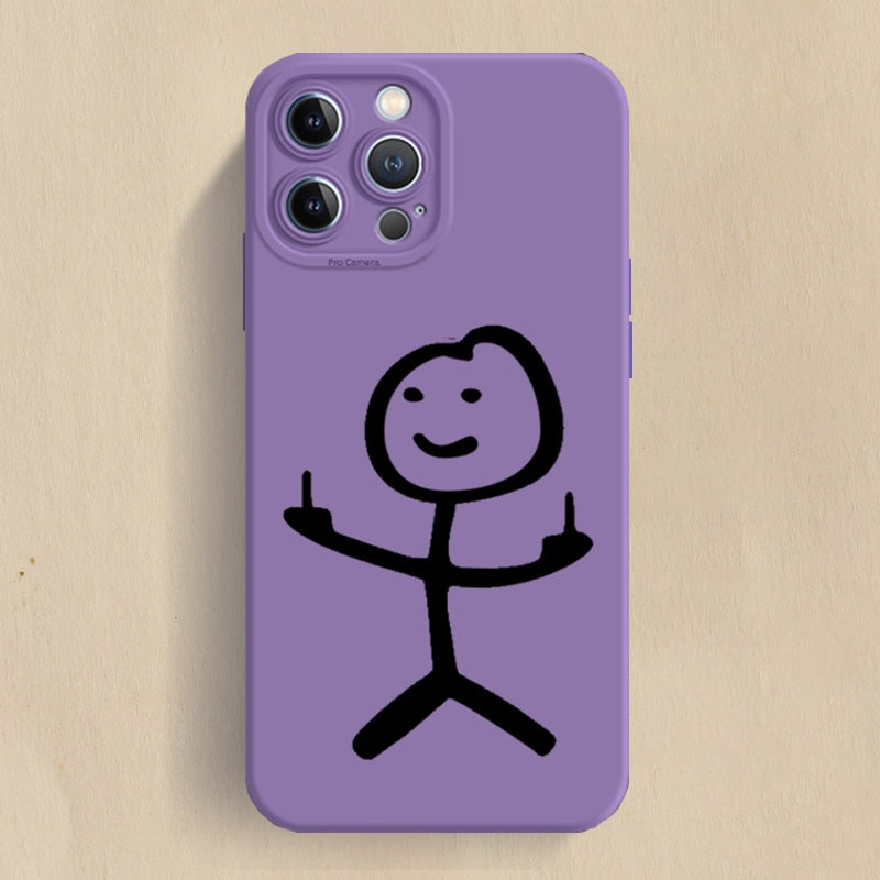 Cartoon Stick Man iPhone Case | Double Bird