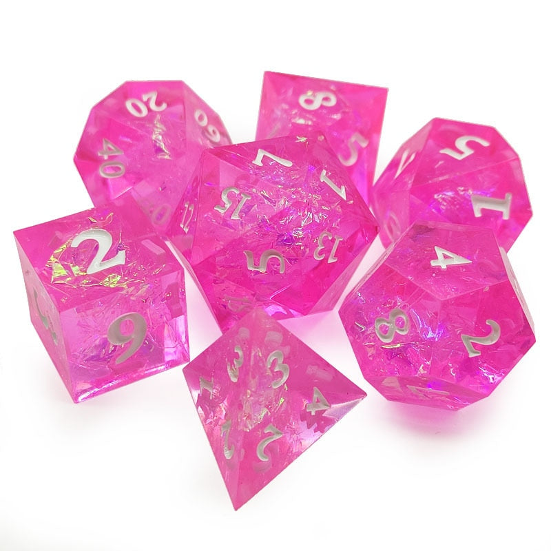 Ice Crystal Resin DnD Dice Set