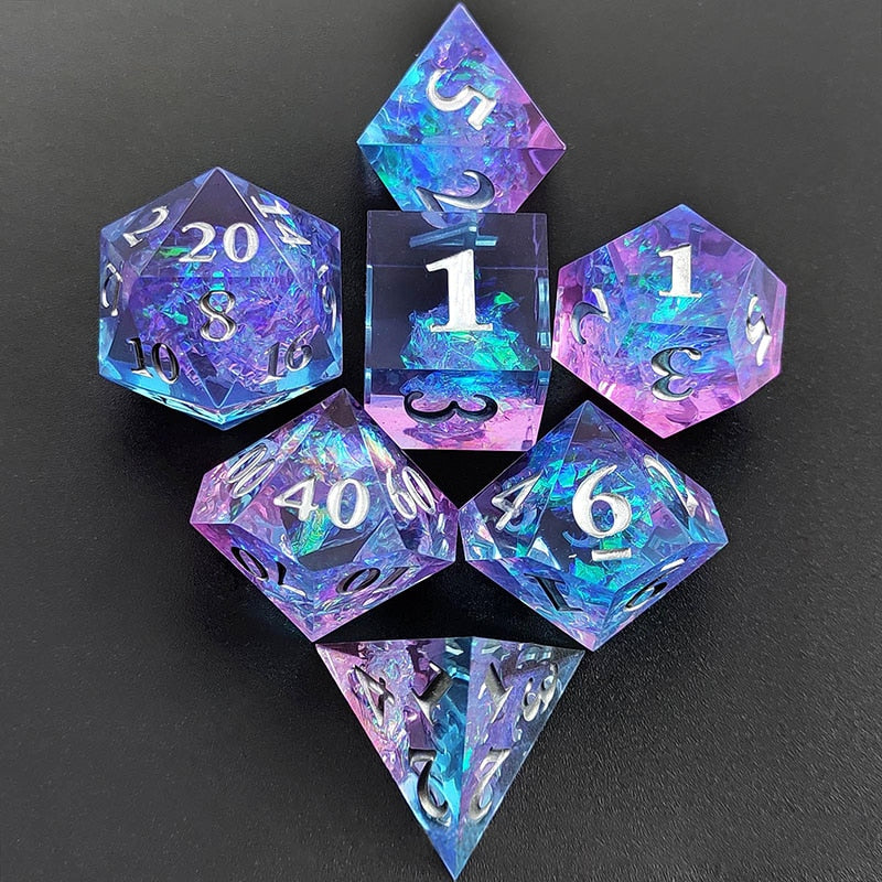 Ice Crystal Resin DnD Dice Set