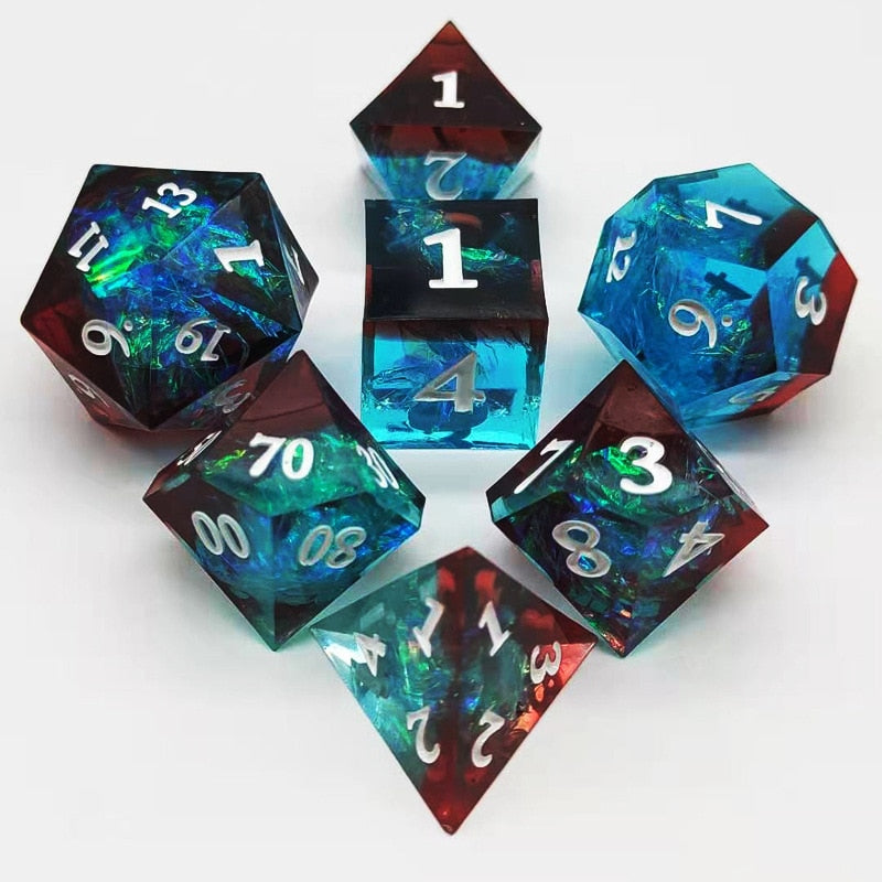 Ice Crystal Resin DnD Dice Set