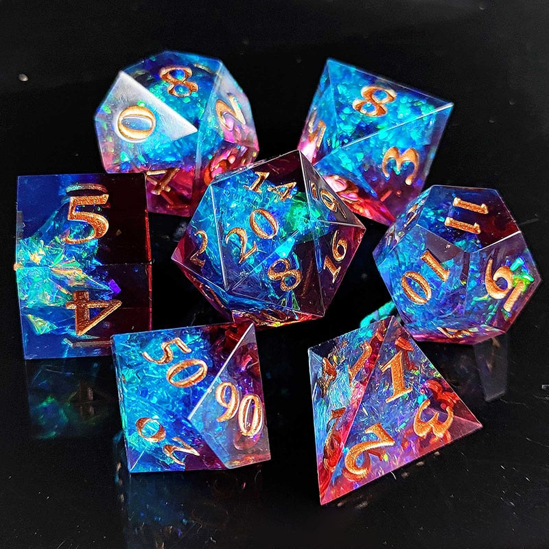 Ice Crystal Resin DnD Dice Set