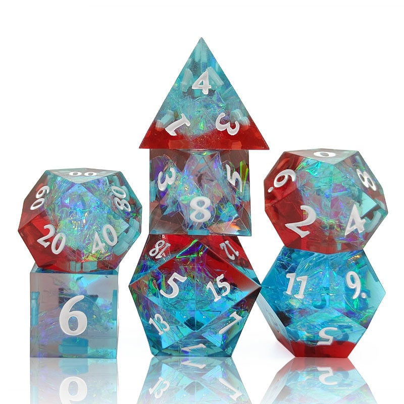 Ice Crystal Resin DnD Dice Set